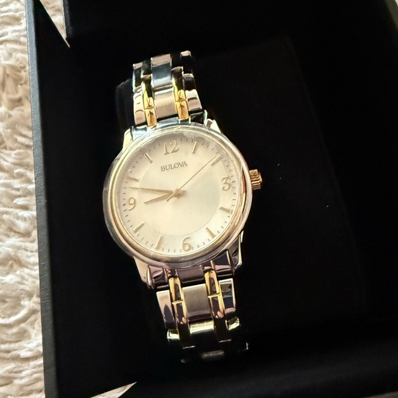 Not Available- Bulova Men’s Watch Silver and Gold Tone- New in Box - Picture 1 of 7